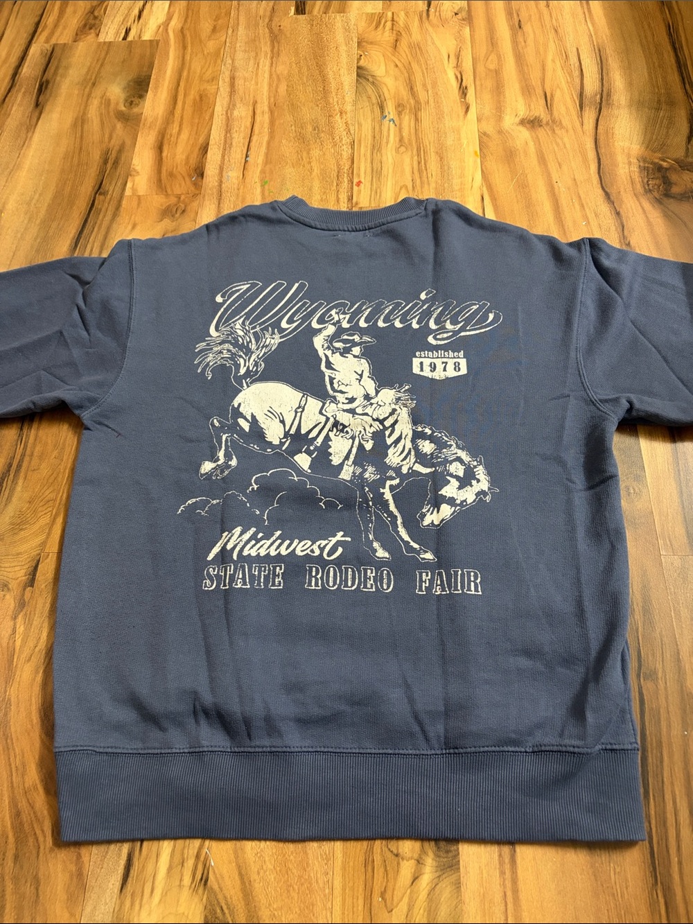 Ardene Navy Blue Wyoming Rodeo Graphic Crewneck Sweater